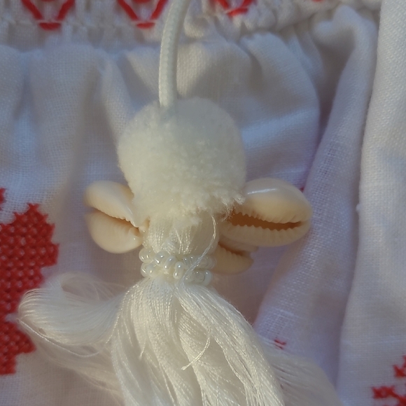 Revolve Milly Red & White 'Estee' Cross Stitch Embroidered Skirt - Size 10 - Picture 7 of 11